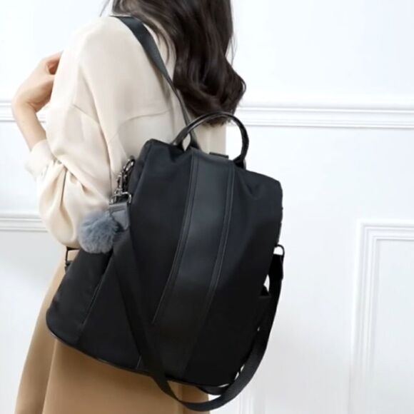 Women Backpack Purse Waterproof Nylon Anti-theft Lightweight Shoulder Bag - Picture 11 of 13